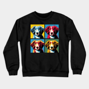 Pop Retro Nova Scotia Duck Tolling Retriever Art - Cute Puppy Crewneck Sweatshirt